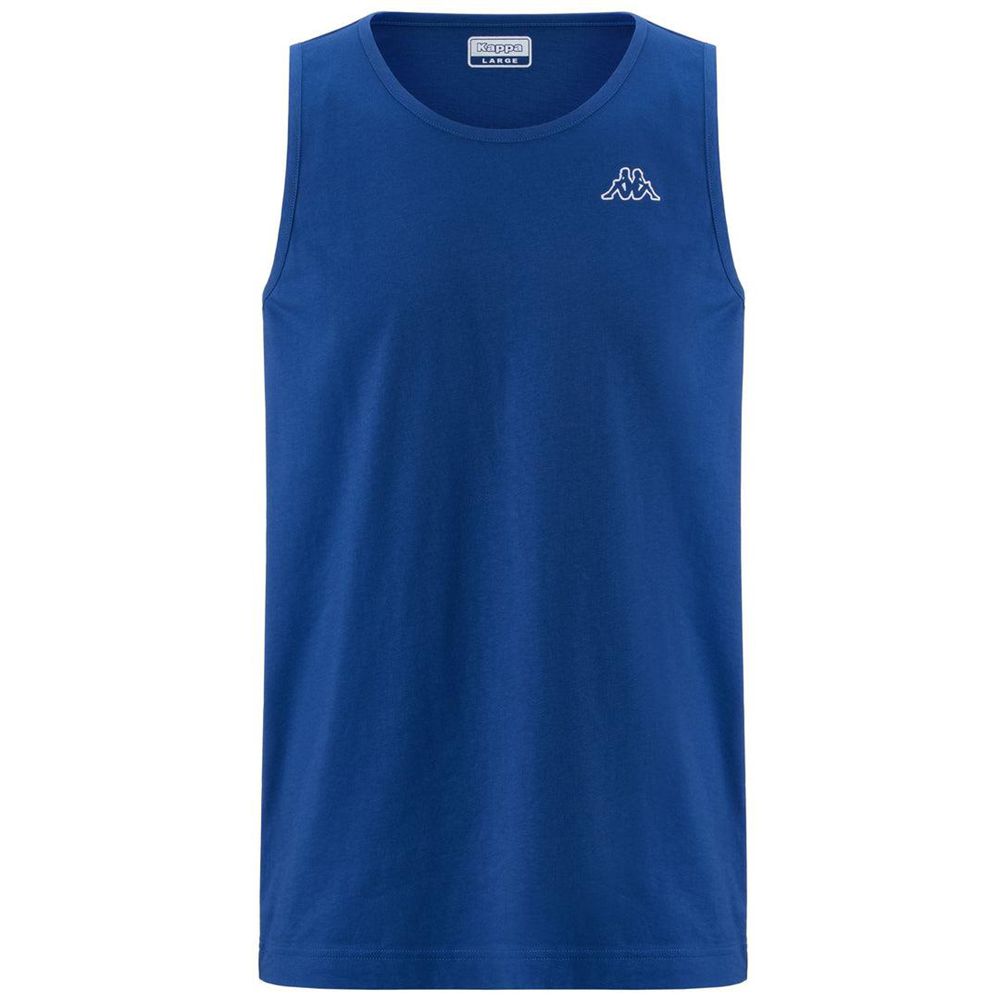 Men Kappa Logo Gatan Tank Top Blue | 692547-AGT