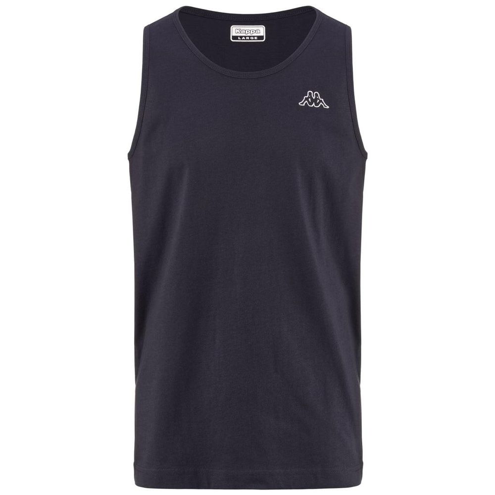 Men Kappa Logo Gatan Tank Top Navy | 379654-XAG