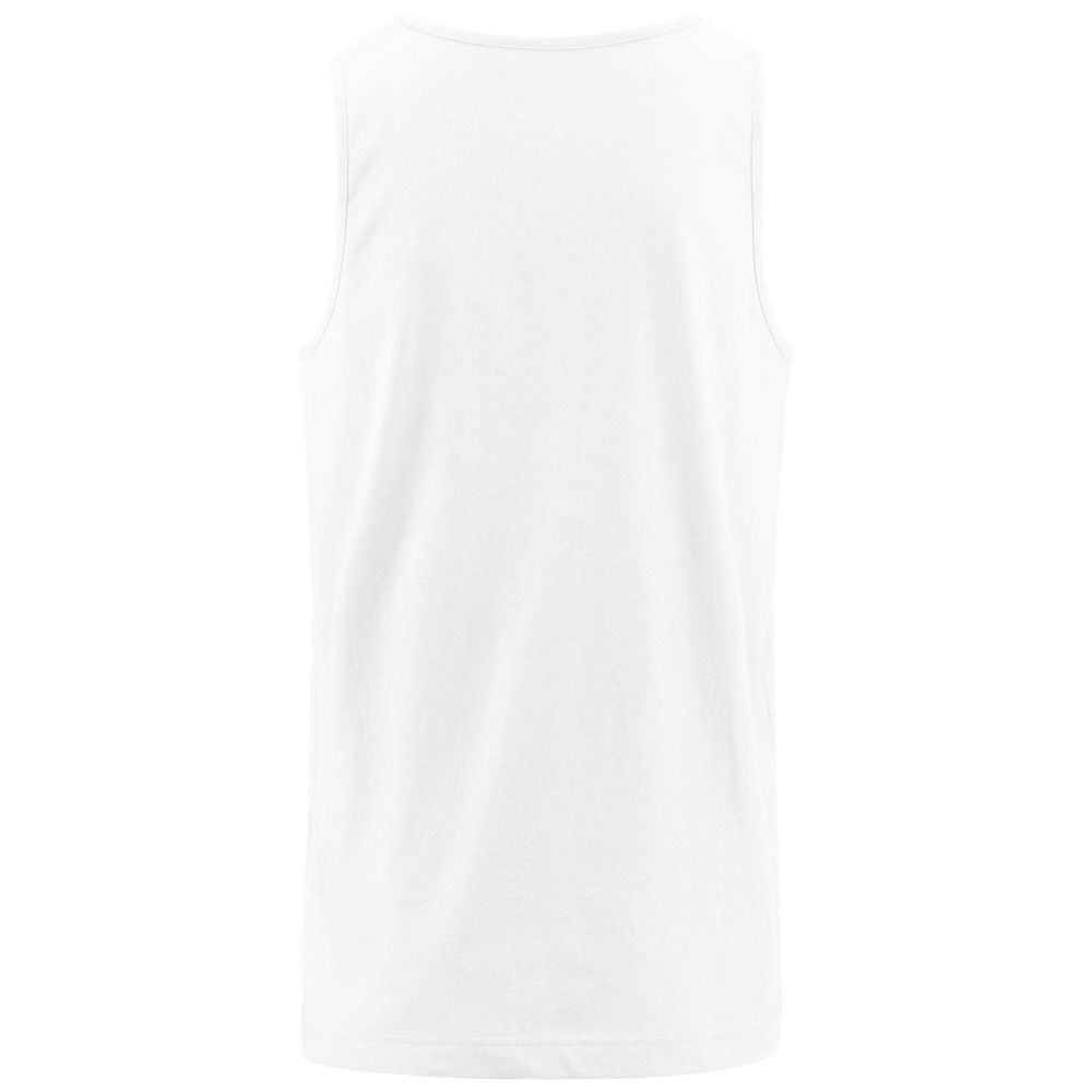 Men Kappa Logo Gatan Tank Top White | 780631-KWH