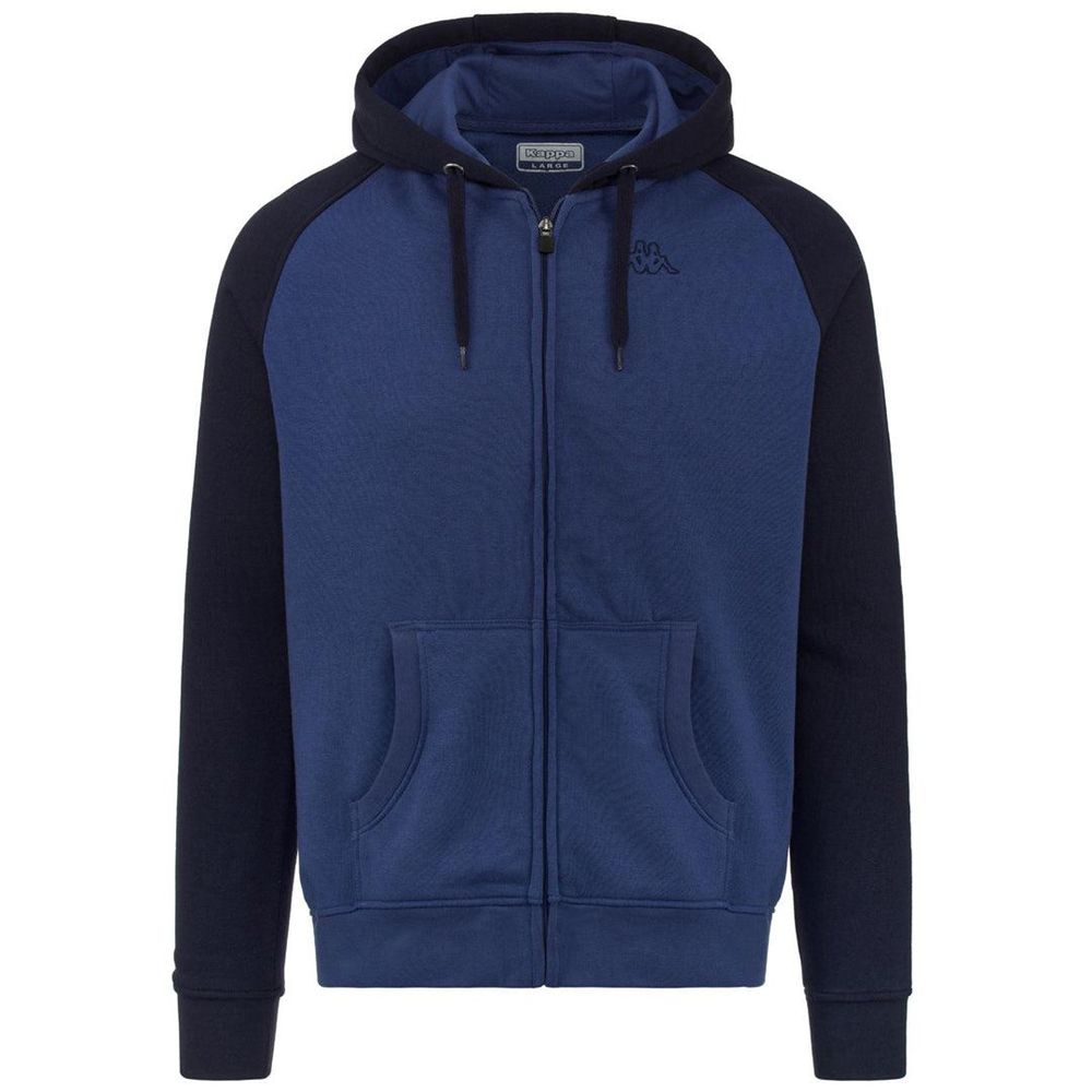 Men Kappa Logo Jack Slim Hoodie Blue | 421906-RKM