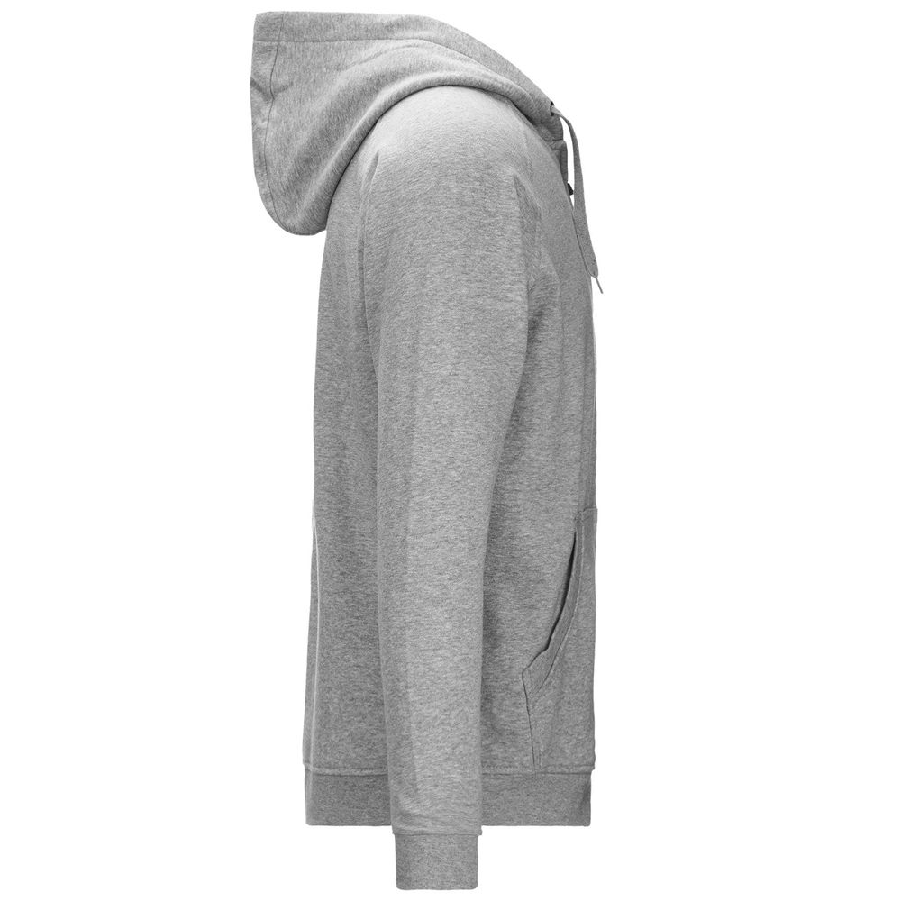 Men Kappa Logo Jack Slim Hoodie Grey | 729581-FGW