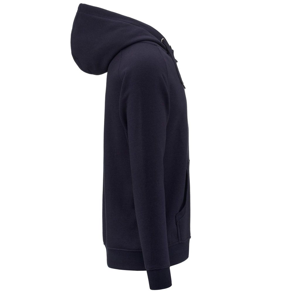 Men Kappa Logo Jack Slim Hoodie Navy | 517239-WTP