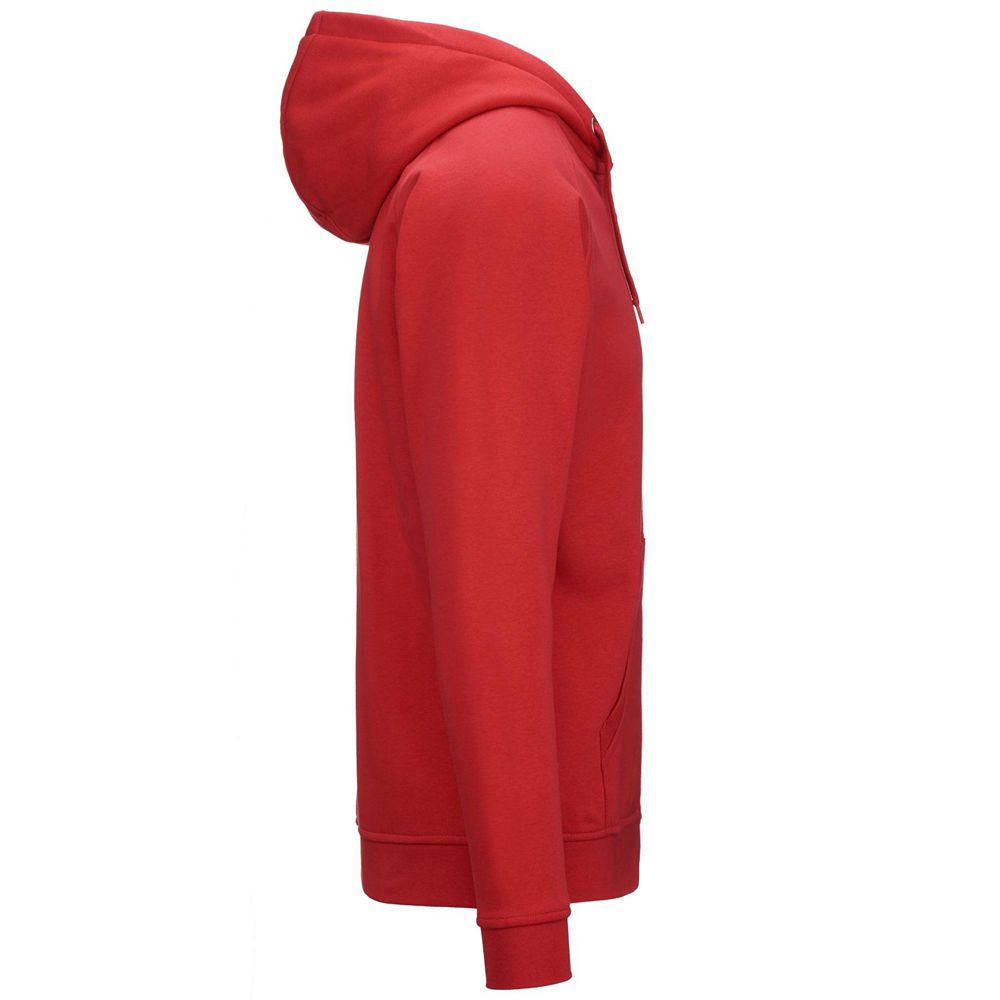 Men Kappa Logo Jack Slim Hoodie Red | 768420-VKL