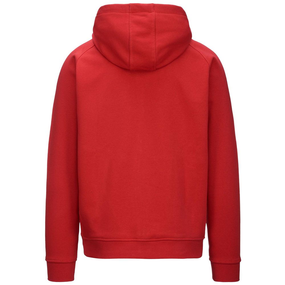 Men Kappa Logo Jack Slim Hoodie Red | 768420-VKL