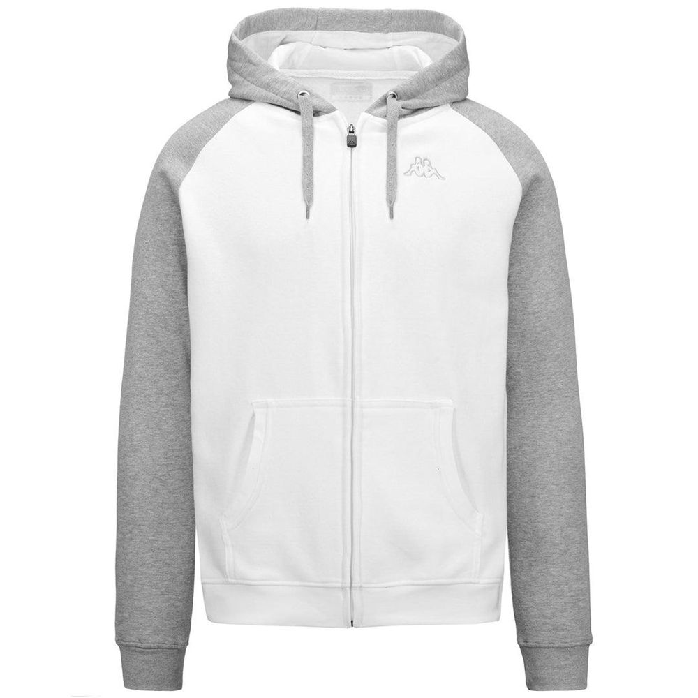 Men Kappa Logo Jack Slim Hoodie White | 326754-EBD