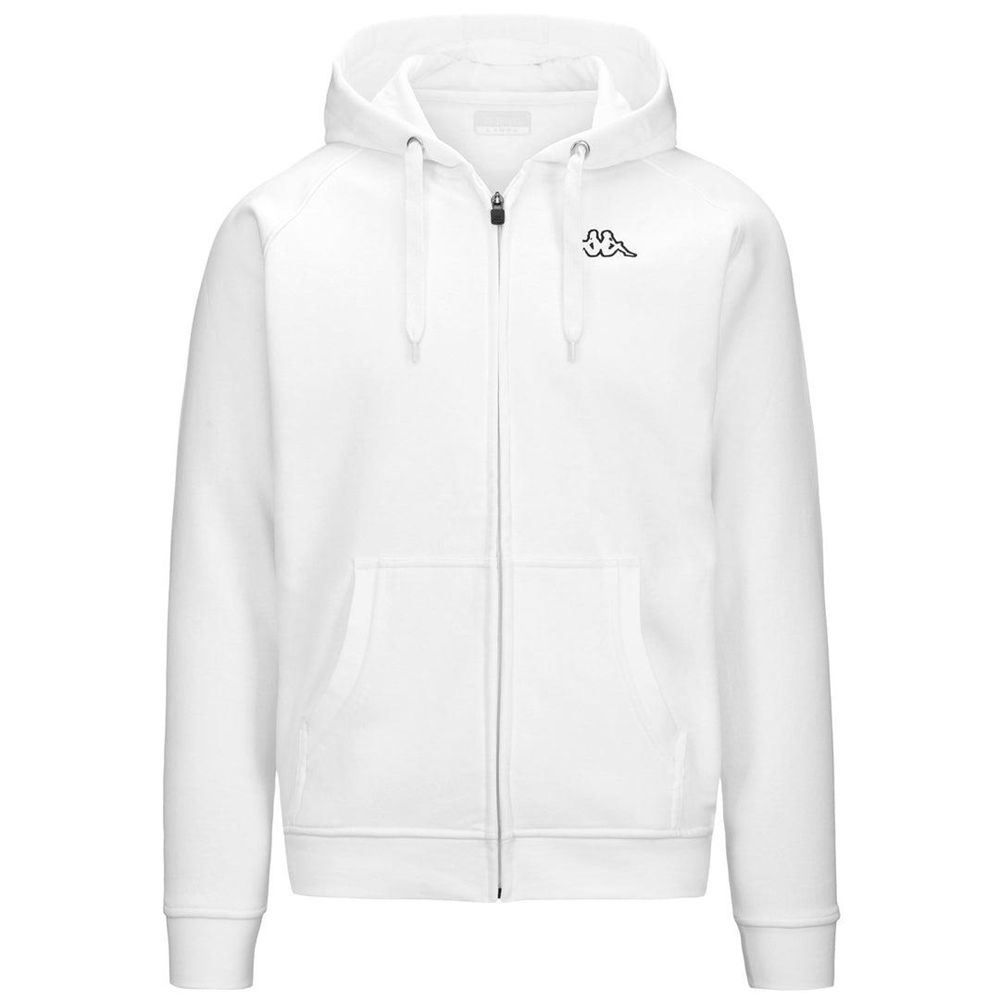 Men Kappa Logo Jack Slim Hoodie White | 468315-SLJ