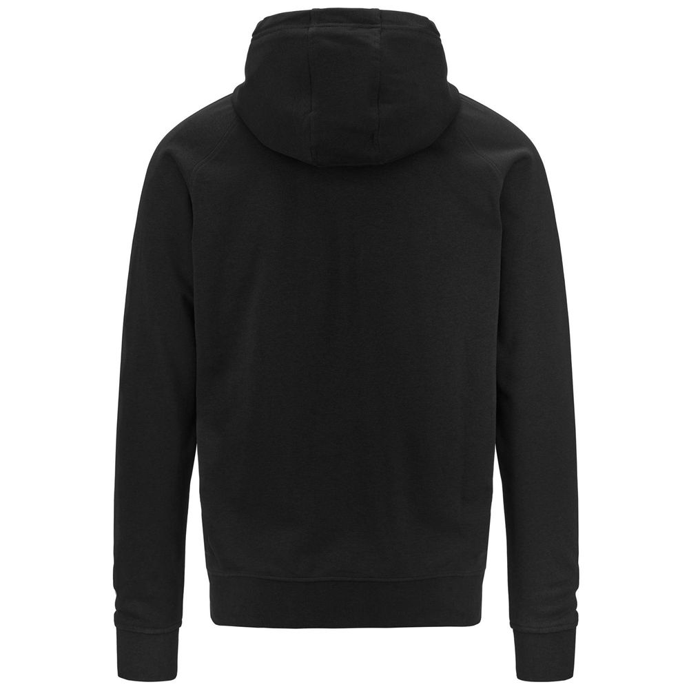 Men Kappa Logo Jackus Slim Hoodie Black | 126857-NEV