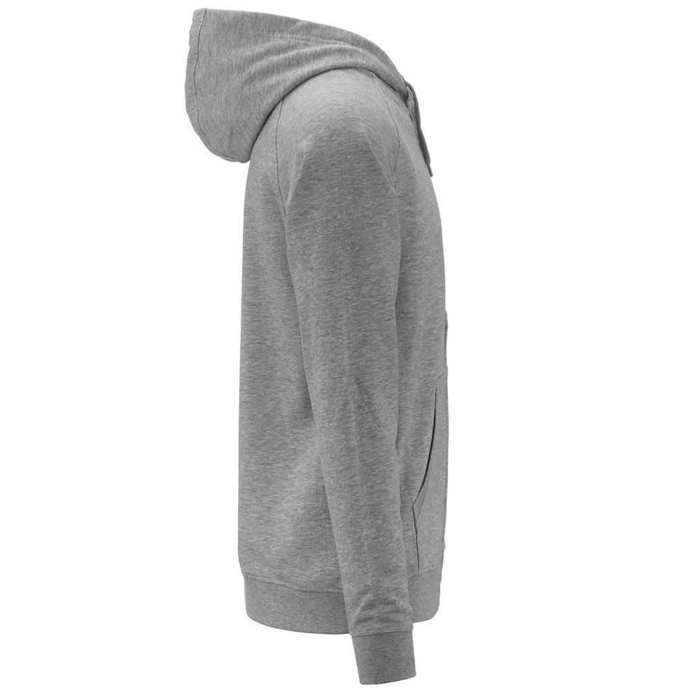 Men Kappa Logo Jackus Slim Hoodie Grey | 569843-VUQ