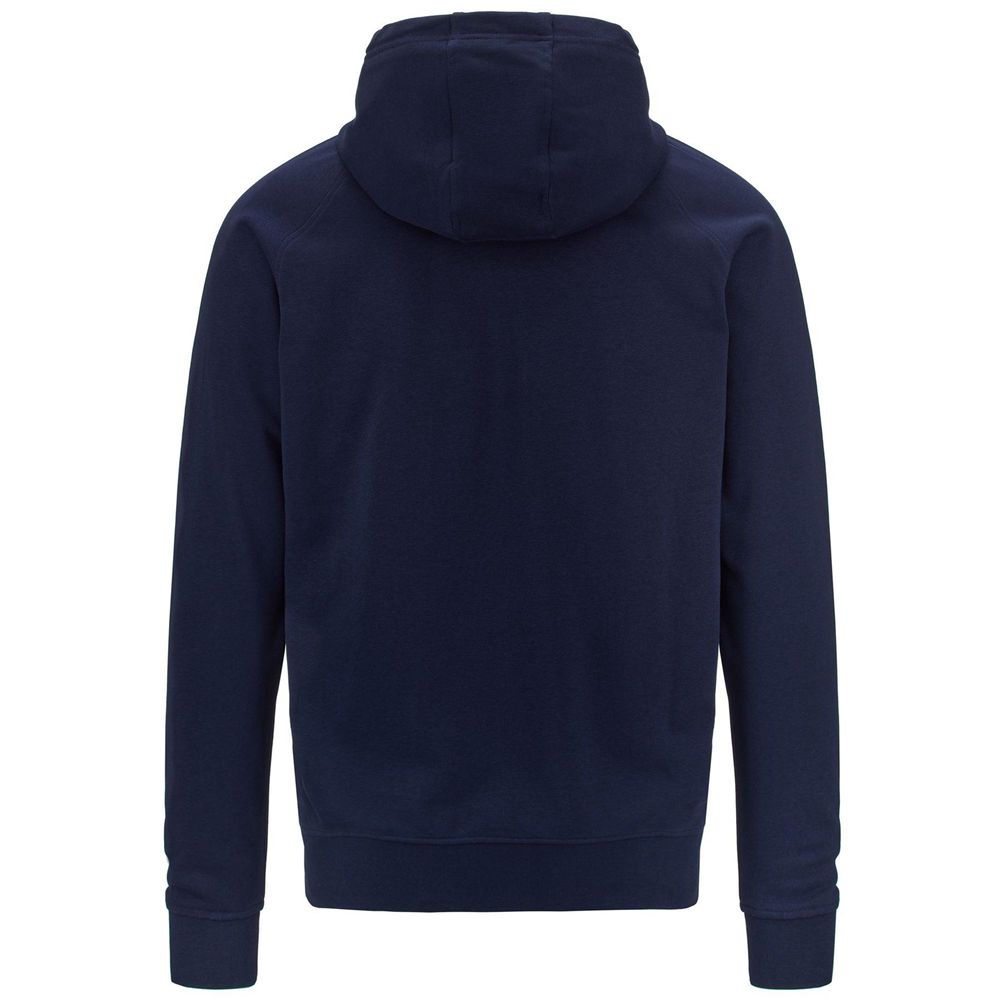 Men Kappa Logo Jackus Slim Hoodie Navy | 903517-SZC