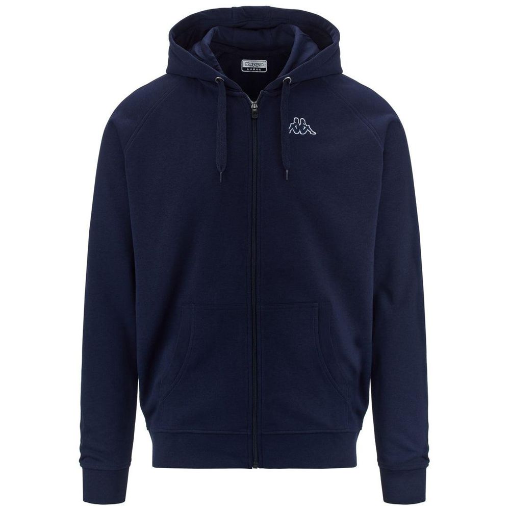 Men Kappa Logo Jackus Slim Hoodie Navy | 903517-SZC