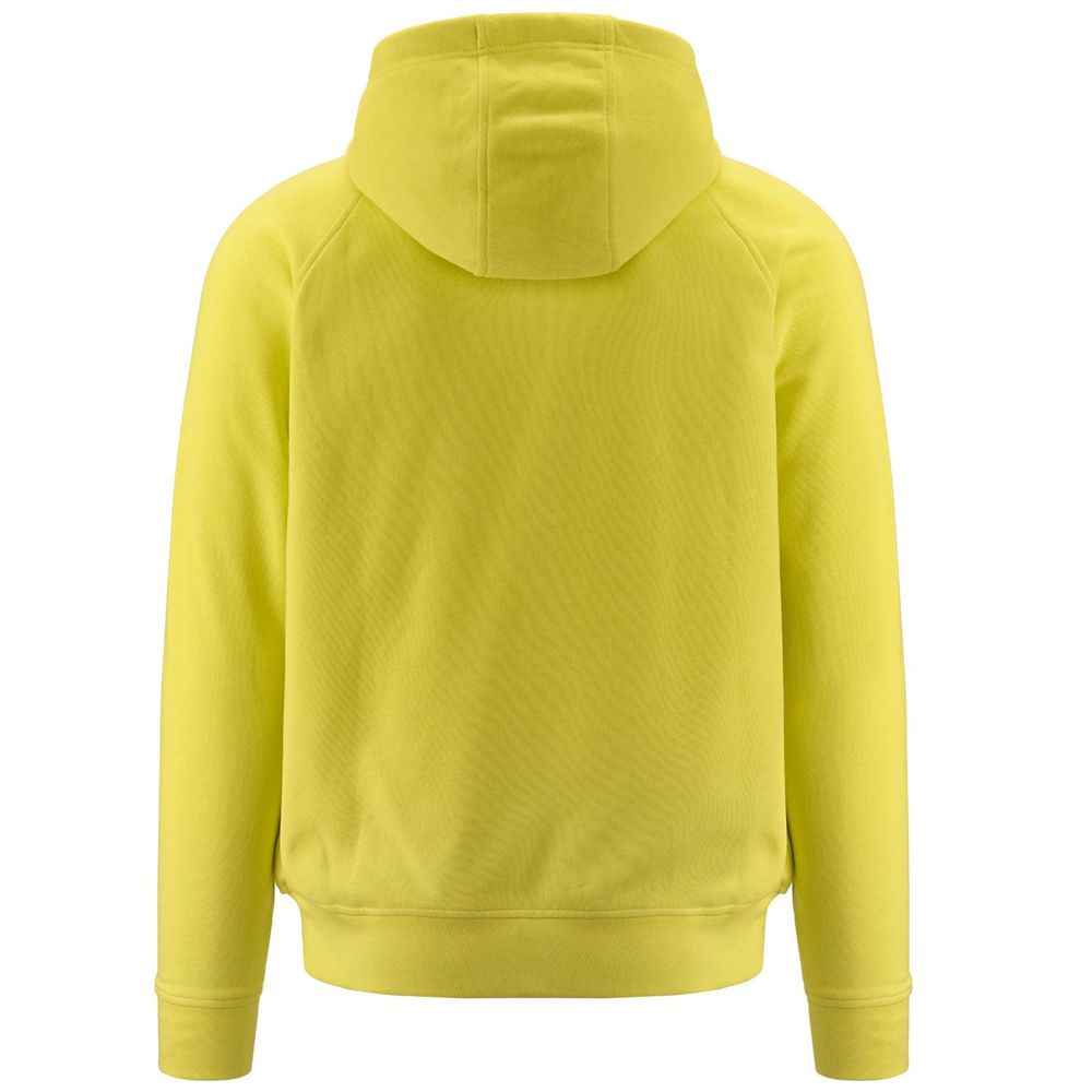 Men Kappa Logo Jackus Slim Hoodie Yellow | 596824-OVL