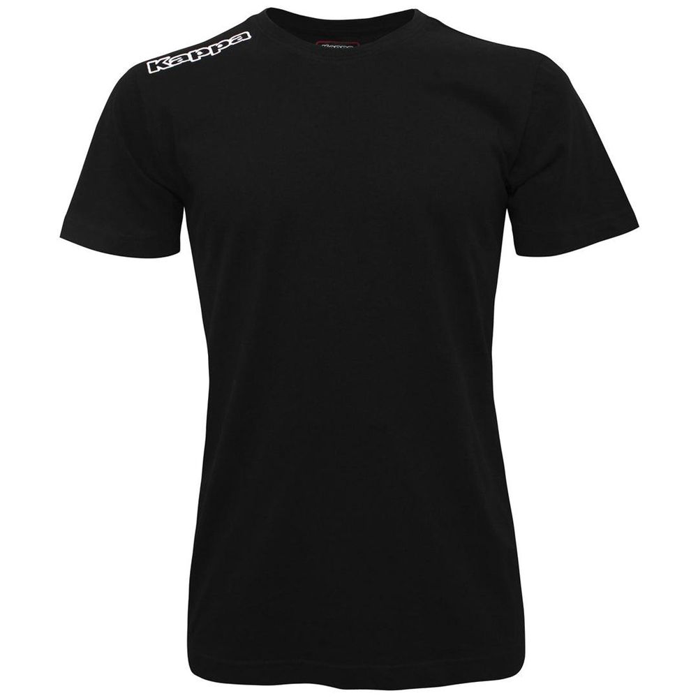 Men Kappa Logo Kafers T-Shirt Black | 145029-WLM