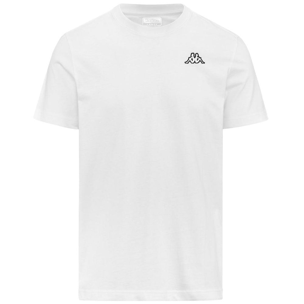 Men Kappa Logo Korpo Cafers Slim T-Shirt White | 136790-QDU