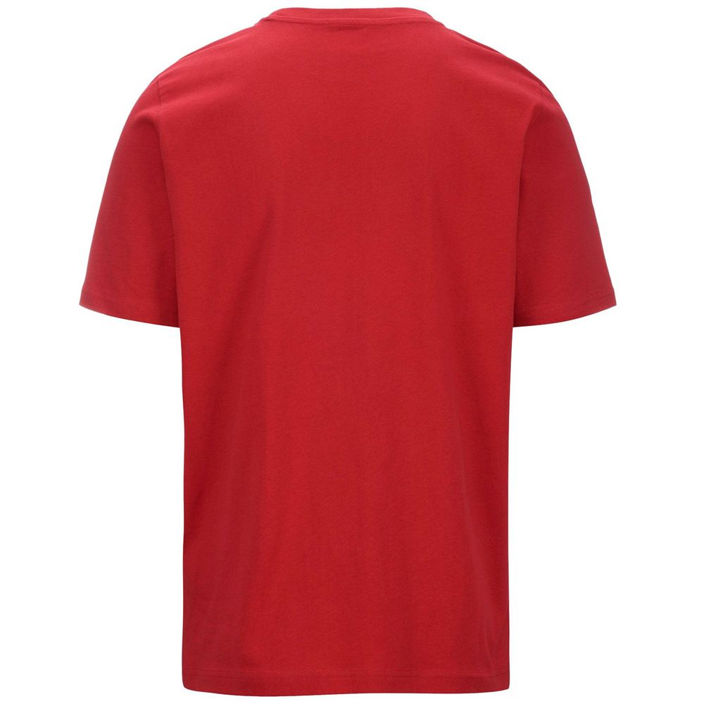 Men Kappa Logo Korpo Cafers Slim T-Shirt Red | 158726-TAN