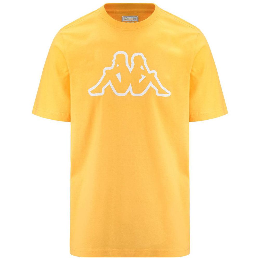 Men Kappa Logo Korpo Cromen T-Shirt Yellow | 698731-IBR