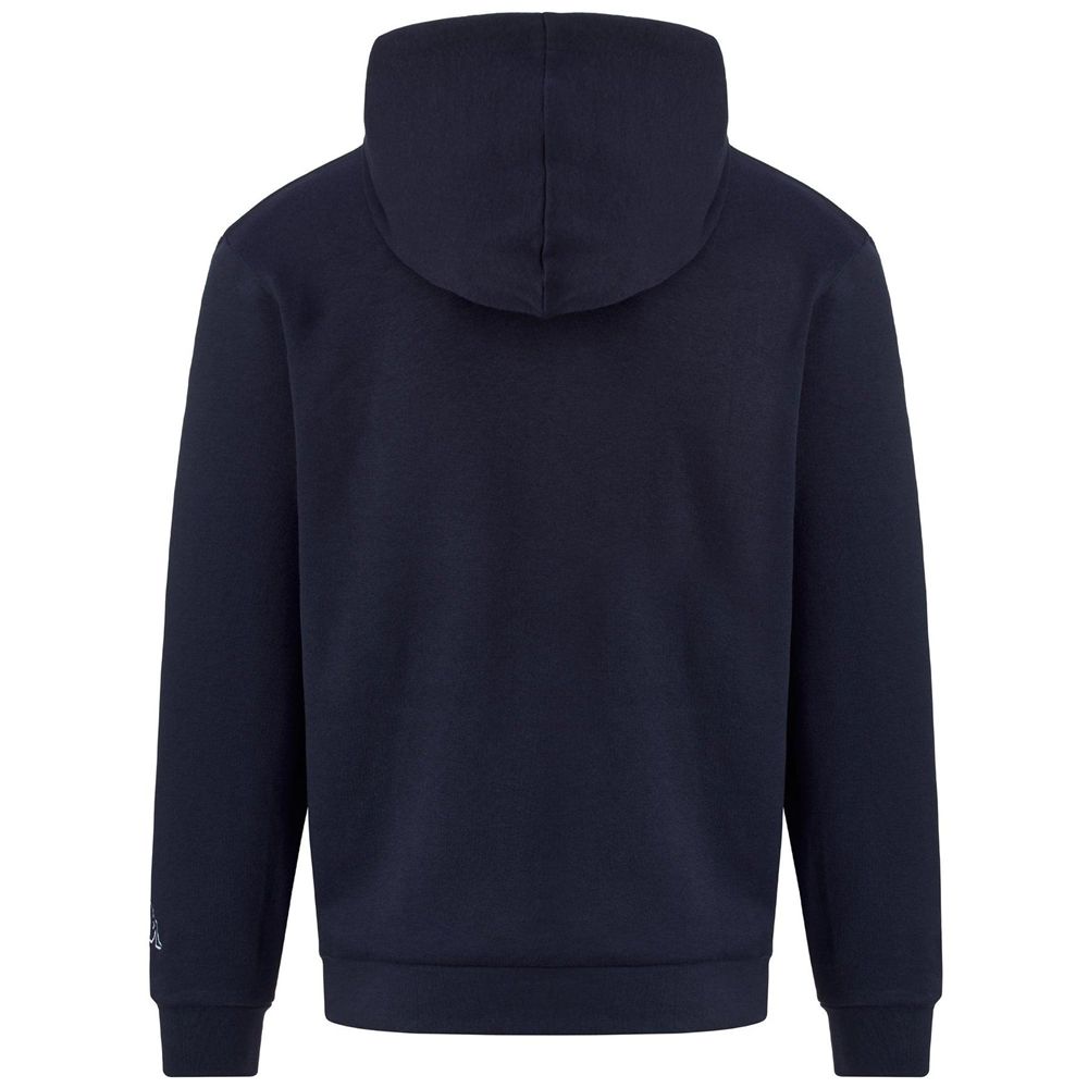 Men Kappa Logo Korpo Dafers Hoodie Navy | 285746-OTA