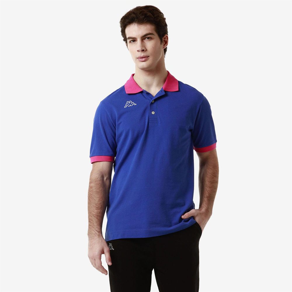 Men Kappa Logo Life Mss Polo Shirt Blue | 693417-SGF