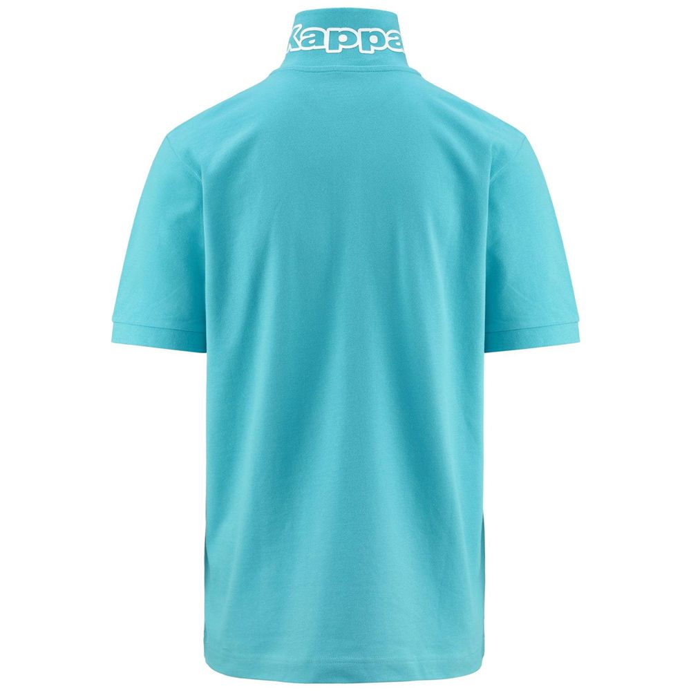 Men Kappa Logo Life Mss Polo Shirt Turquoise | 149205-DZN