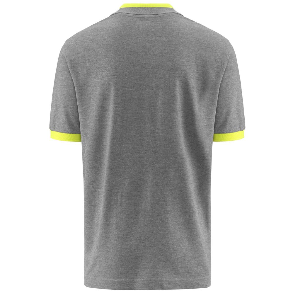 Men Kappa Logo Neon Polo Shirt Grey | 489267-GDM