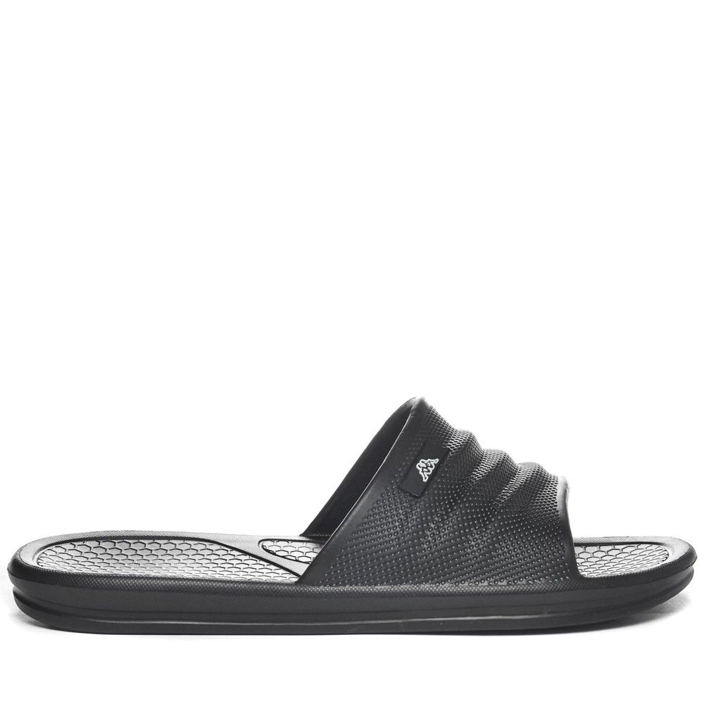 Men Kappa Logo Rint Flip Flops Black | 310729-ZNW