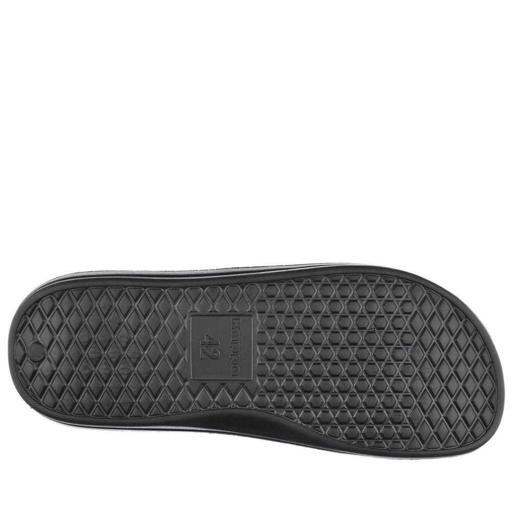 Men Kappa Logo Rint Flip Flops Black | 310729-ZNW