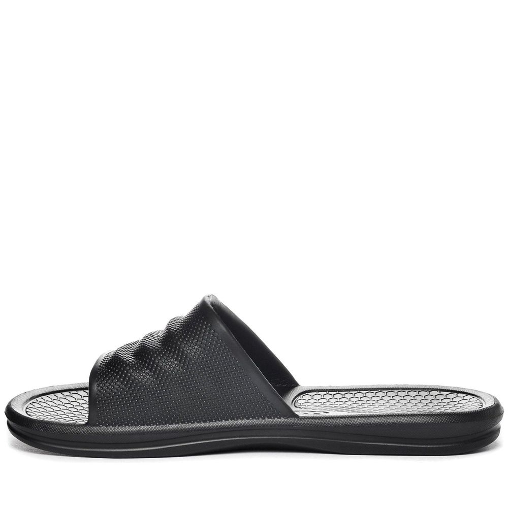 Men Kappa Logo Rint Flip Flops Black | 310729-ZNW