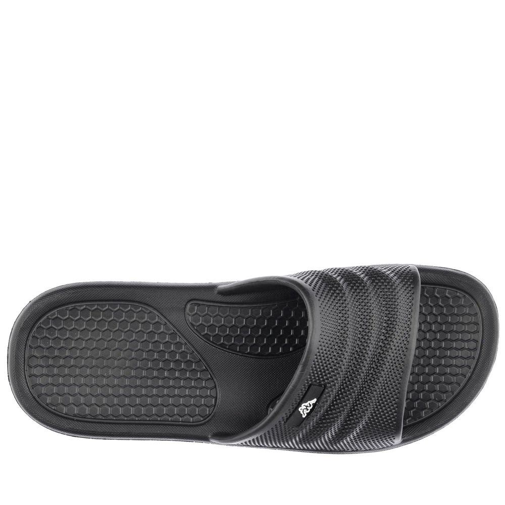 Men Kappa Logo Rint Flip Flops Black | 310729-ZNW