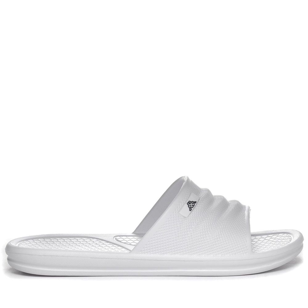 Men Kappa Logo Rint Flip Flops White | 180465-NEX