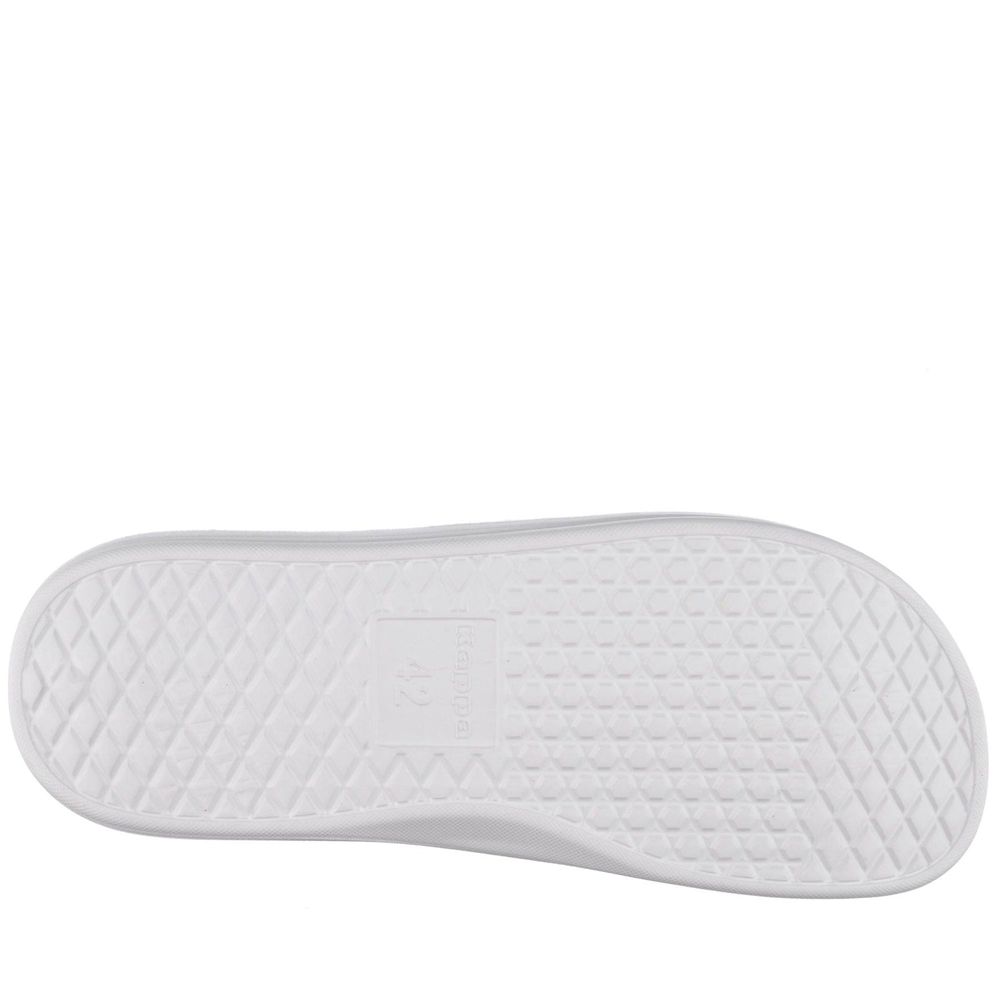 Men Kappa Logo Rint Flip Flops White | 180465-NEX