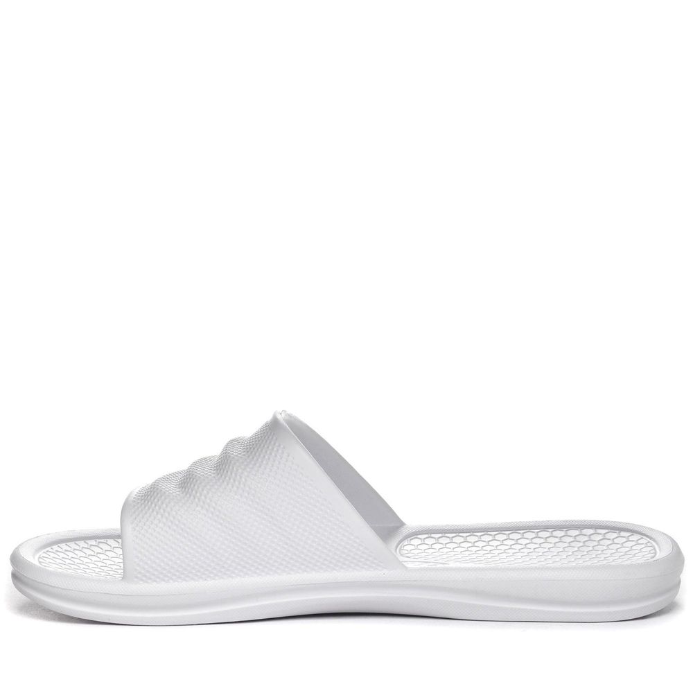 Men Kappa Logo Rint Flip Flops White | 180465-NEX