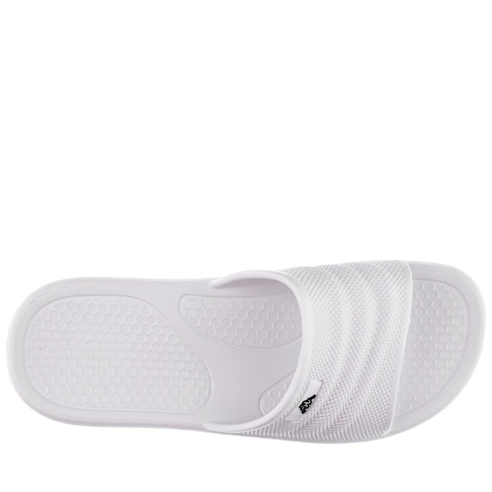 Men Kappa Logo Rint Flip Flops White | 180465-NEX