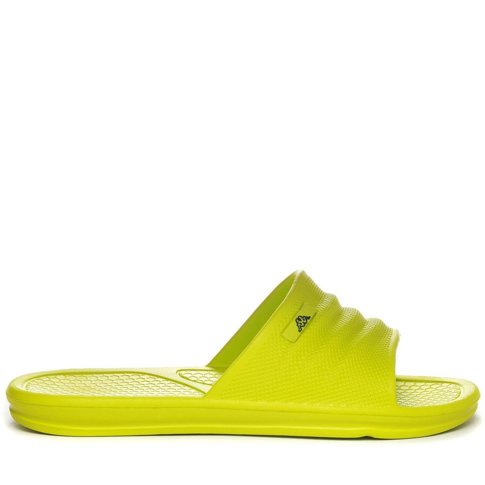 Men Kappa Logo Rint Flip Flops Yellow | 739248-BED