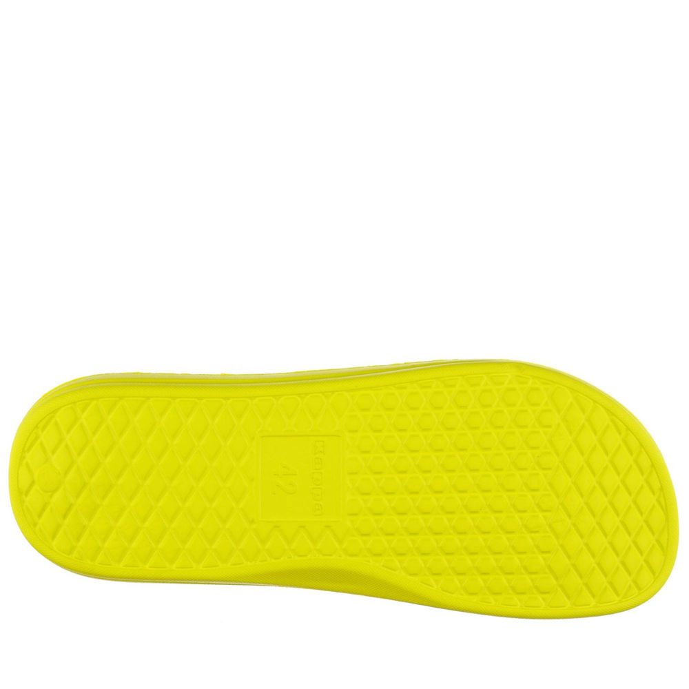 Men Kappa Logo Rint Flip Flops Yellow | 739248-BED