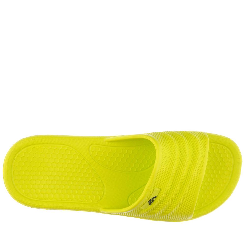 Men Kappa Logo Rint Flip Flops Yellow | 739248-BED