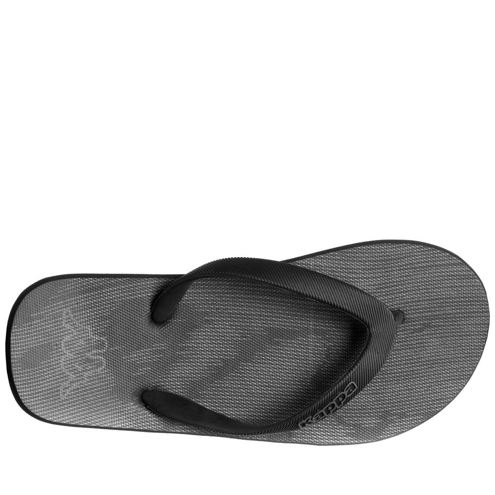 Men Kappa Logo Rupesh Flip Flops Black | 061894-EXG