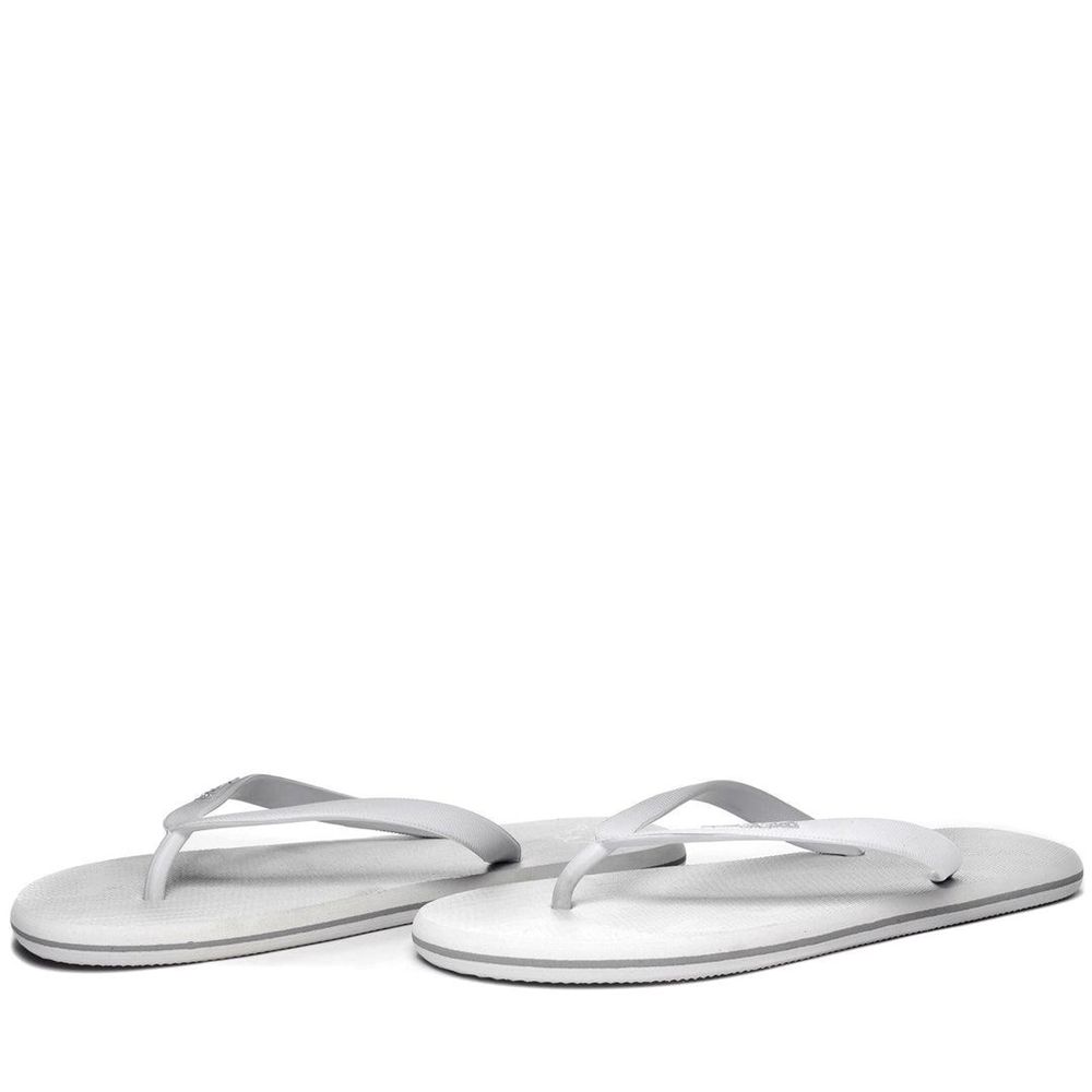 Men Kappa Logo Rupesh Flip Flops White | 456908-KTX