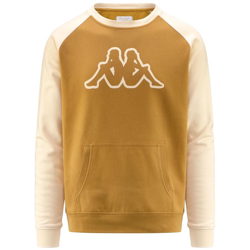 Men Kappa Logo Zaimali Sweater Yellow | 153248-AKN