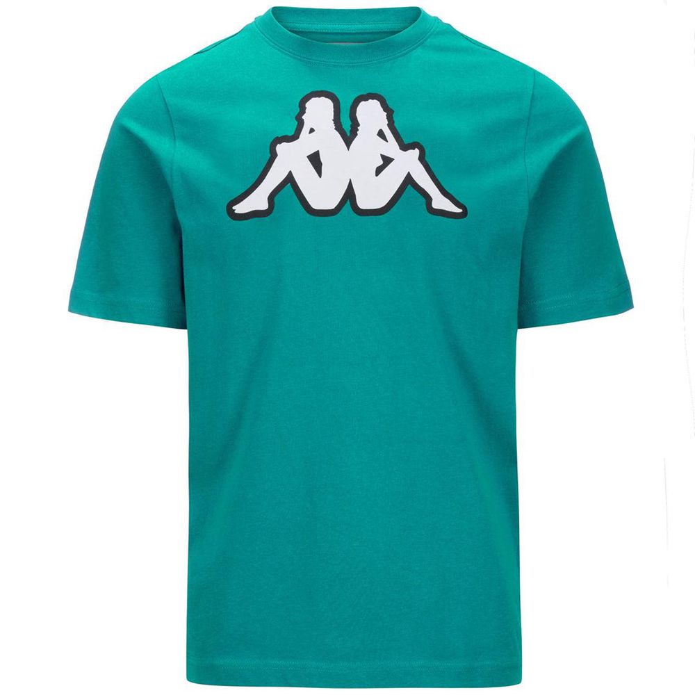 Men Kappa Logo Zobi T-Shirt Green | 815704-MCJ