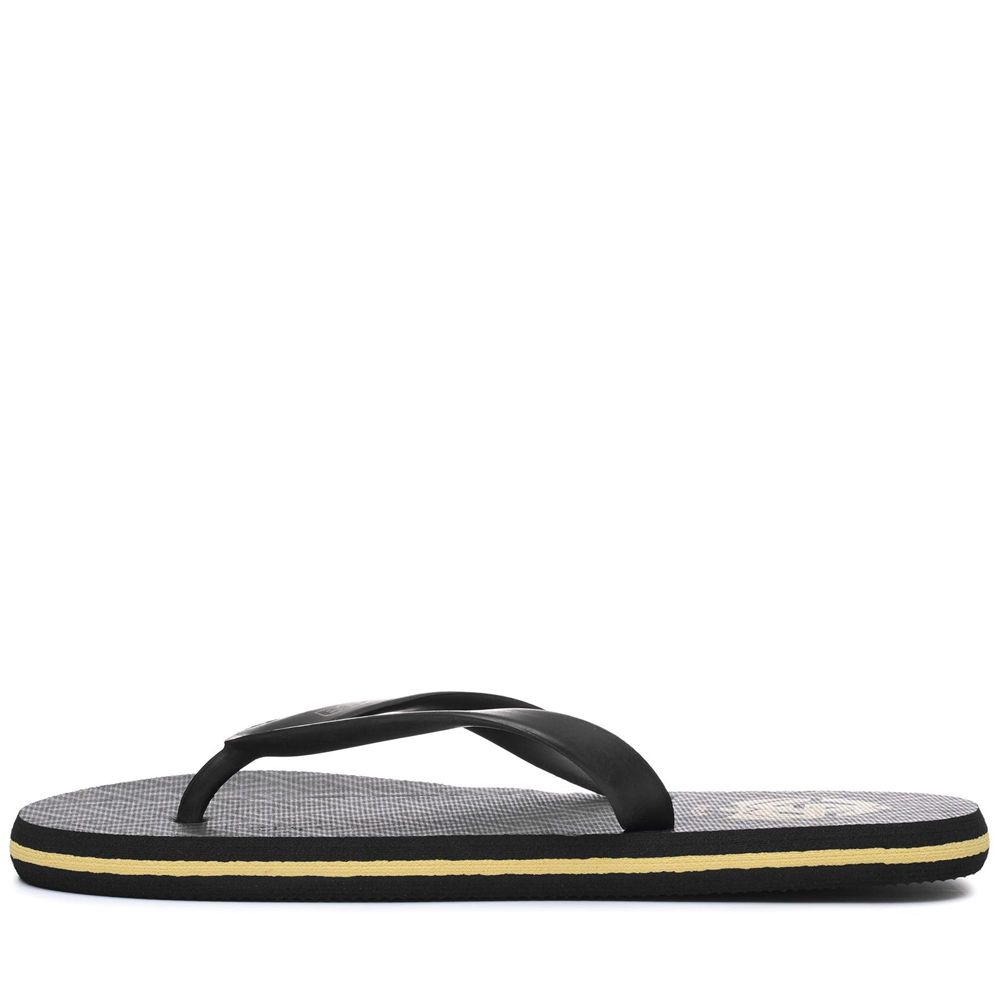 Men Kappa Meiago 1 Spezia Calcio Flip Flops Black | 078543-LRQ