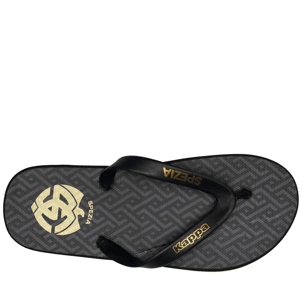 Men Kappa Meiago 1 Spezia Calcio Flip Flops Black | 078543-LRQ