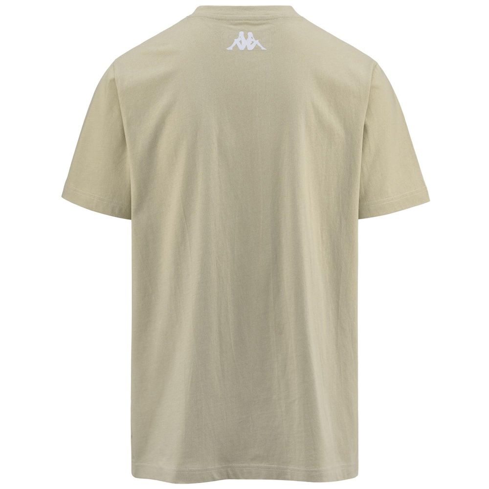 Men Kappa Nigraph T-Shirt Beige | 591378-FIR