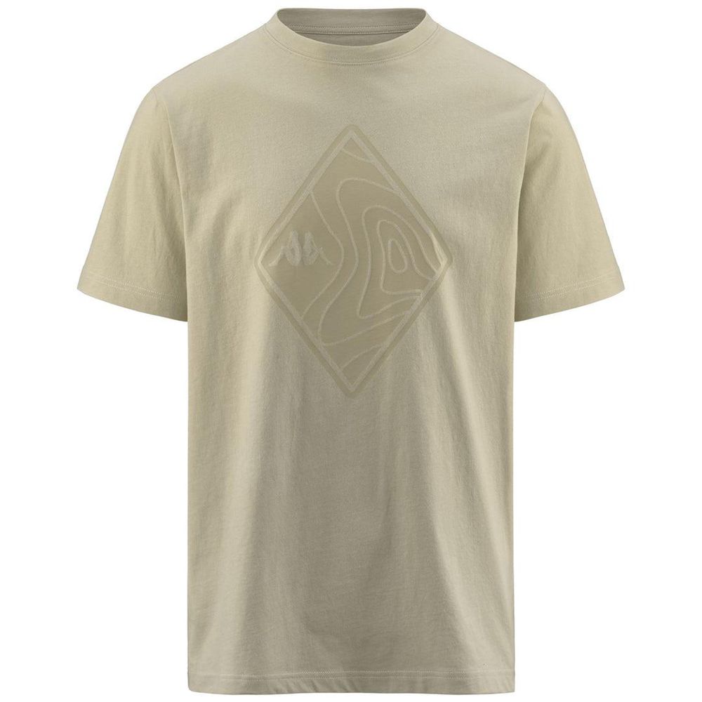 Men Kappa Nigraph T-Shirt Beige | 591378-FIR