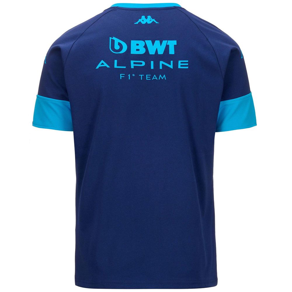 Men Kappa Supporter Adobi Alpine F1 T-Shirt Blue | 471039-DBO