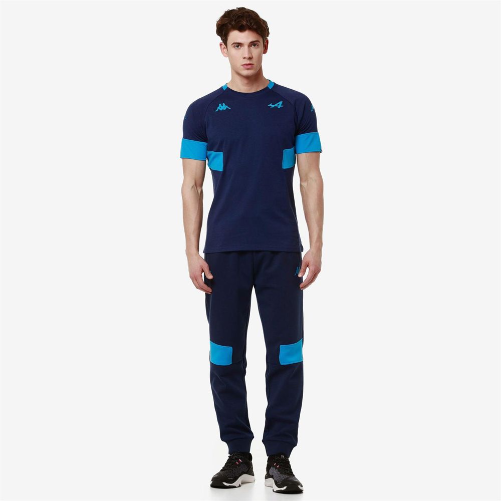 Men Kappa Supporter Adobi Alpine F1 T-Shirt Blue | 471039-DBO