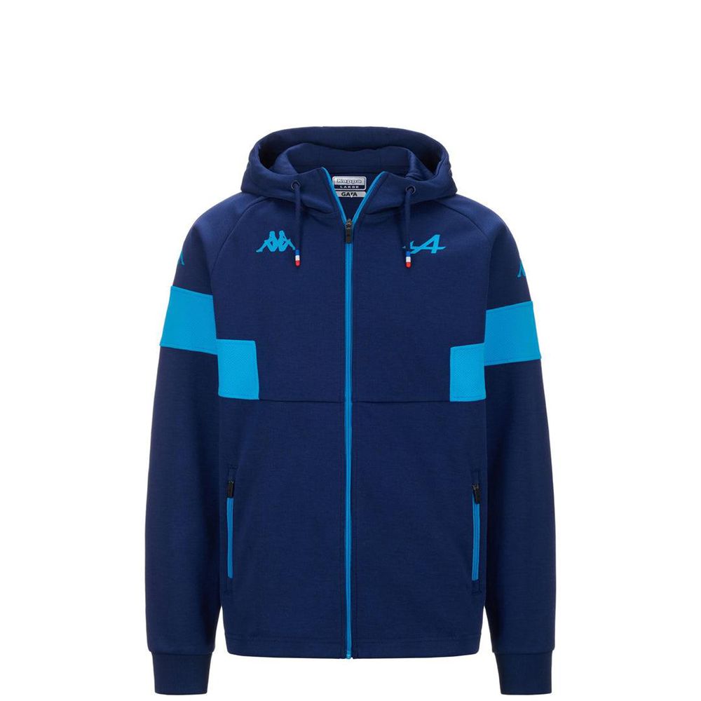 Men Kappa Supporter Adorfeo Alpine F1 Hoodie Blue | 740625-FEV