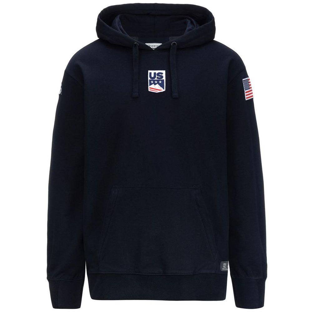 Men Kappa Utawi Usa Us Hoodie Navy | 061958-FCL