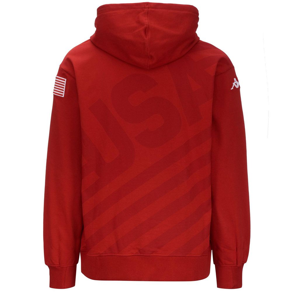 Men Kappa Utawi Usa Us Hoodie Red | 174928-BVM