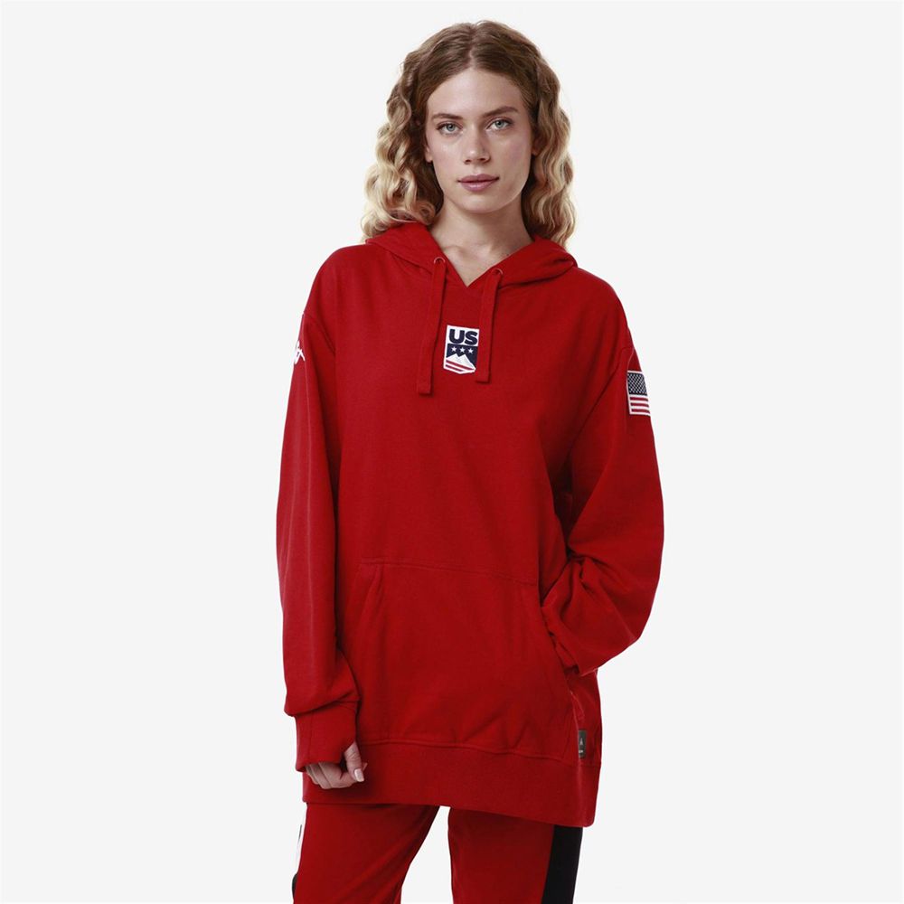 Men Kappa Utawi Usa Us Hoodie Red | 174928-BVM