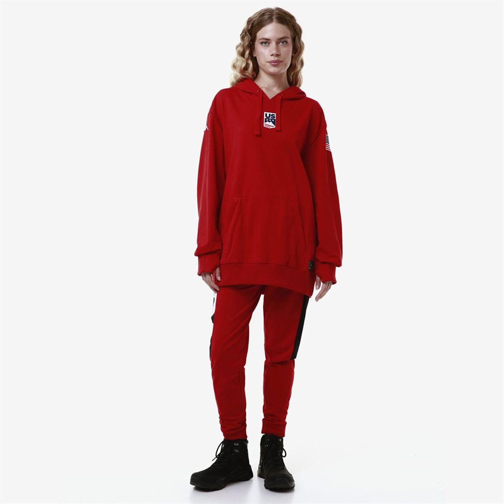 Men Kappa Utawi Usa Us Hoodie Red | 174928-BVM