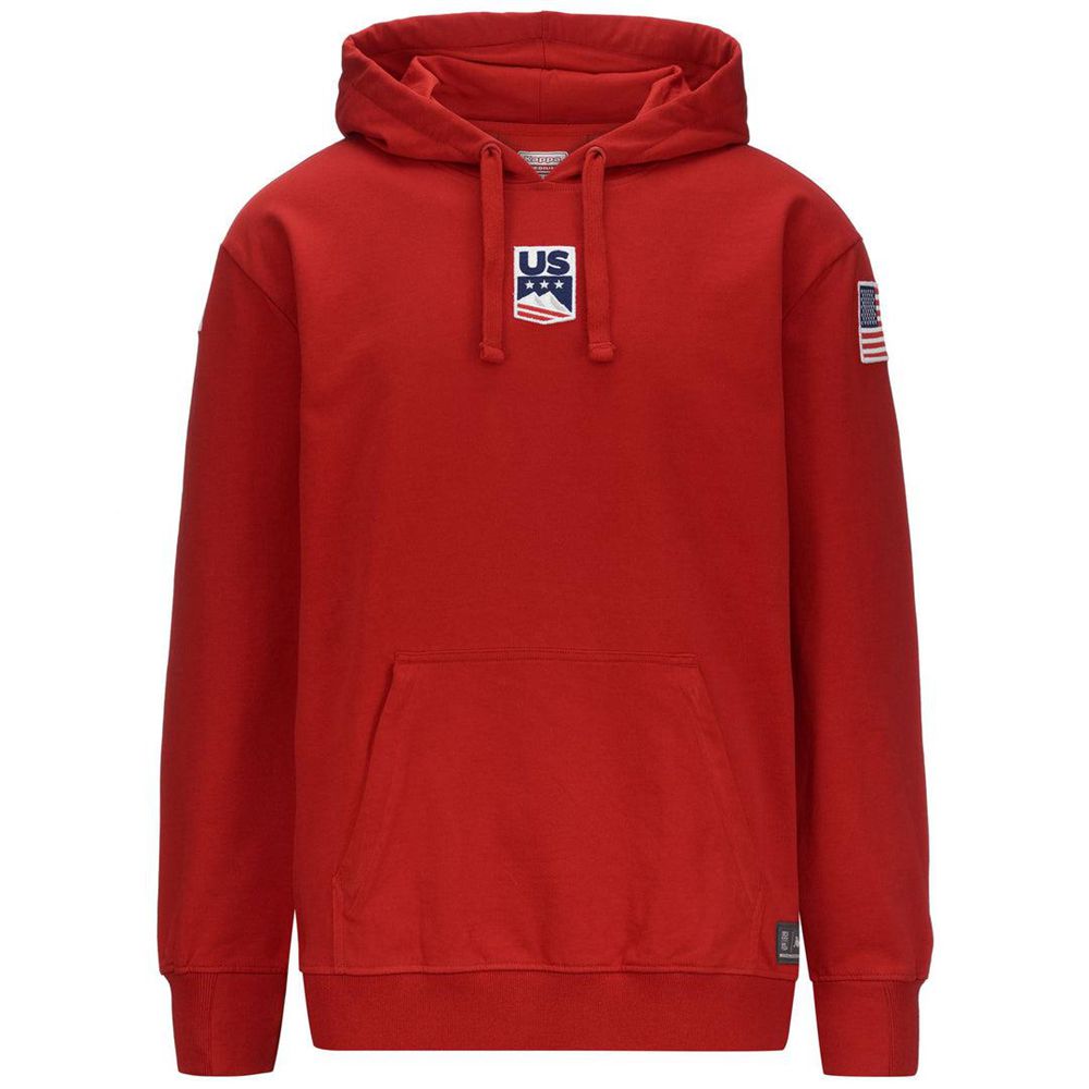 Men Kappa Utawi Usa Us Hoodie Red | 174928-BVM